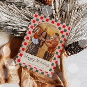 Boheemse boog script kerst vakantie fotokaart feestdagenkaart