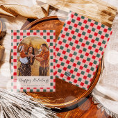 Boheemse boog script kerst vakantie fotokaart feestdagenkaart