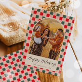 Boheemse boog script kerst vakantie fotokaart feestdagenkaart