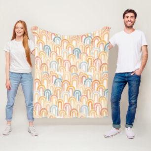 Boheemse boog vis schaal geschilderd patroon fleece deken