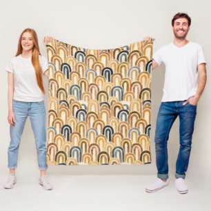 Boheemse boog vis schaal geschilderd patroon fleece deken