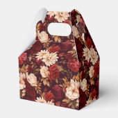 Boheemse bordeaux beige bloemen bedankdoosjes (Achterkant)