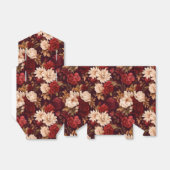 Boheemse bordeaux beige bloemen bedankdoosjes (Uitgevouwen)