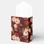 Boheemse bordeaux beige bloemen bedankdoosjes (Geopend)
