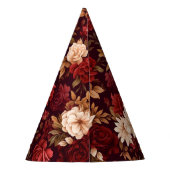 Boheemse bordeaux beige bloemen feesthoedjes (Achterkant)