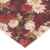 Boheemse bordeaux beige bloemen korte tafelloper (Hoek)