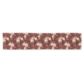 Boheemse bordeaux beige bloemen korte tafelloper (Horizontaal)