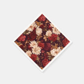 Boheemse bordeaux beige bloemen servet (Hoek)