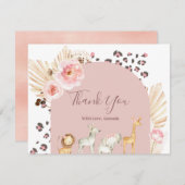 Boheemse bosdieren bedankkaart (Voorkant / Achterkant)