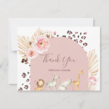 Boheemse bosdieren bedankkaart