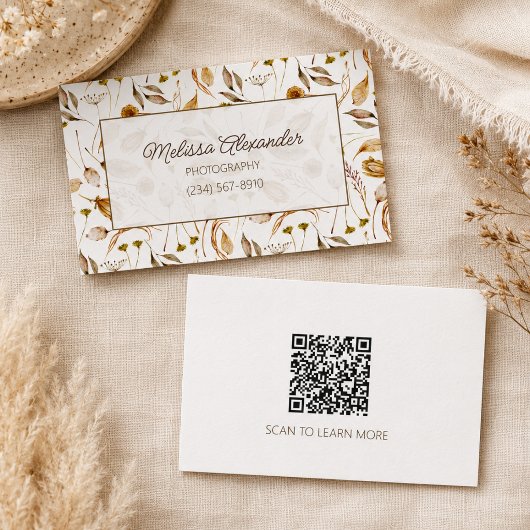 Boheemse Botanische met QR-code Visitekaartje