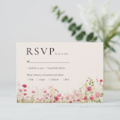 Boheemse botanische online QR-code bruiloft RSVP Kaartje (Staand voorkant)