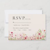 Boheemse botanische online QR-code bruiloft-RSVP RSVP Kaartje (Voorkant)