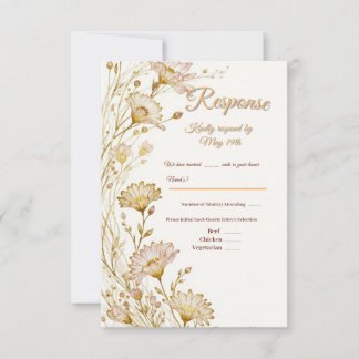 Boheemse, botanische stijl reactie RSVP kaartje
