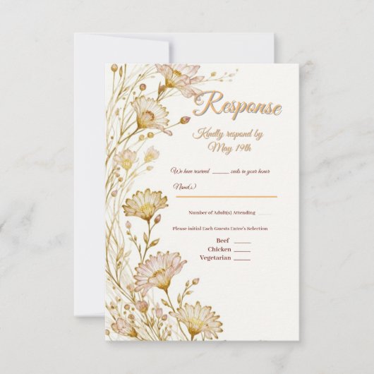 Boheemse, botanische stijl reactie RSVP kaartje (Voorkant)