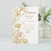 Boheemse, botanische stijl reactie RSVP kaartje (Staand voorkant)