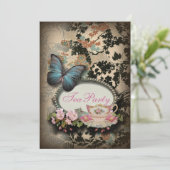 Boheemse botanische vlinder Paris vrijgezellenfees Kaart (Staand voorkant)