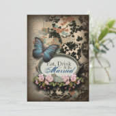 Boheemse botanische vlinder Paris vrijgezellenfees Kaart (Staand voorkant)