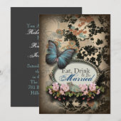 Boheemse botanische vlinder Paris vrijgezellenfees Kaart (Voorkant / Achterkant)