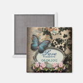 Boheemse botanische vlinder Paris vrijgezellenfees Magneet (Voorkant / Achterkant)