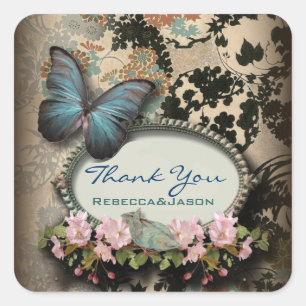 Boheemse botanische vlinder Paris vrijgezellenfees Vierkante Sticker