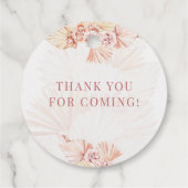 Boheemse Bruiloft Bridal Shower Boho Pampas Gras B Bedankjes Labels (Achterkant)