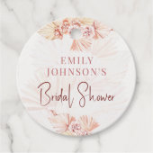 Boheemse Bruiloft Bridal Shower Boho Pampas Gras B Bedankjes Labels (Voorkant)
