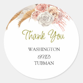 Boheemse bruiloft gunst klassieke rondes ronde sticker