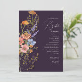 Boheemse bruiloft thema romantische wilde bloemen  kaart (Staand voorkant)