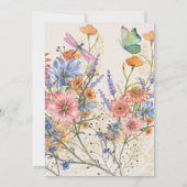 Boheemse bruiloft thema romantische wilde bloemen  kaart (Achterkant)