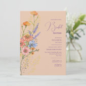 Boheemse bruiloft thema romantische wilde bloemen  kaart (Staand voorkant)