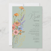 Boheemse bruiloft thema romantische wilde bloemen  kaart (Voorkant)