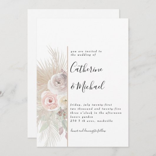 BOHEEMSE BRUILOFT UITNODIGING COLLECTIE (Voorkant / Achterkant)