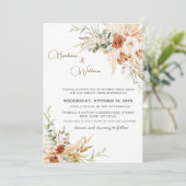 Boheemse bruiloft uitnodiging Kaart Sjabloon (Staand voorkant)