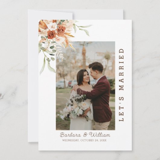 Boheemse bruiloft uitnodiging Kaart Sjabloon (Achterkant)