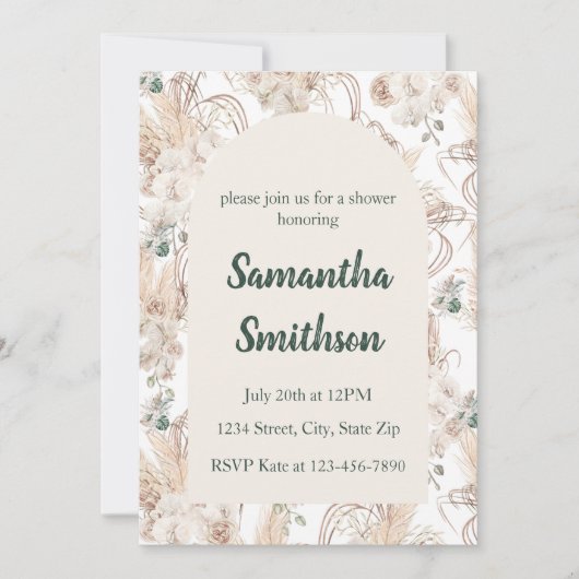 Boheemse bruiloft, Vrijgezellenfeest, Baby shower Kaart (Voorkant)