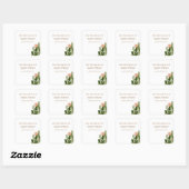 Boheemse Cactus Baby Shower Boeken Bibliotheek Vierkante Sticker (Vel)