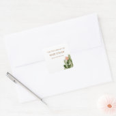Boheemse Cactus Baby Shower Boeken Bibliotheek Vierkante Sticker (Envelop)