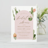 Boheemse Cactus Desert Bruids Douche Uitnodiging (Staand voorkant)