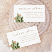 Boheemse Cactus Display Shower Inzet Informatiekaartje