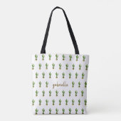 Boheemse Cactus met naam Tote Bag (Achterkant)