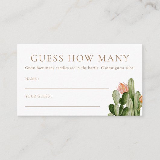 Boheemse Cactus Raad Hoeveel Kaarten (Voorkant)