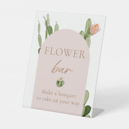 Boheemse Cactus Woestijn Bloem Bar Bord Reclamebord Met Voetstuk