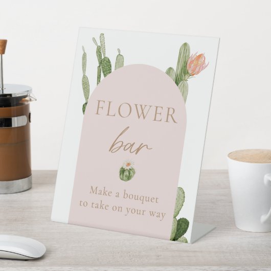 Boheemse Cactus Woestijn Bloem Bar Bord Reclamebord Met Voetstuk (Insitu)