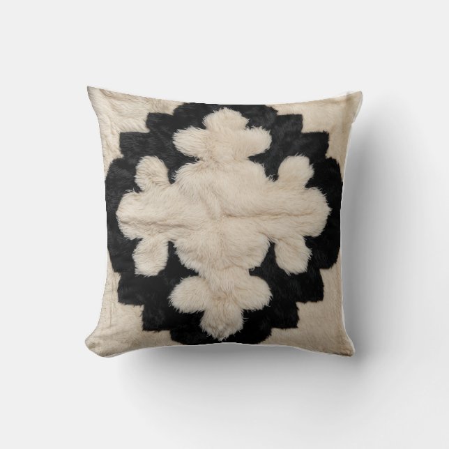 Boheemse charme: zwarte en witte Kilim-Kussens Kussen (Voorkant)