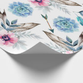 Boheemse Chic Bloem Boho Meisje Verjaardagsfeest Cadeaupapier (Hoek)