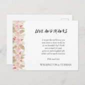 Boheemse Chic Bloemen bruiloft Dank u kaart (Voorkant / Achterkant)