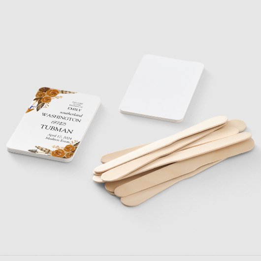 Boheemse Chic Bloemen Huwelijk Hand Fan Handwaaier (Niet-gemonteerd)