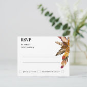 Boheemse Chic Bloemen Huwelijk RSVP Kaart (Staand voorkant)