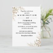 Boheemse Chic Bloemen Huwelijksuitnodiging Kaart (Staand voorkant)